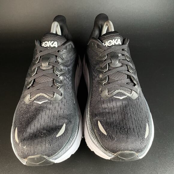 Hoka One One Clifton 8 Womens Size 9 B Black White Athletic Shoe Running Sneaker - Picture 2 of 9